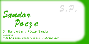 sandor pocze business card